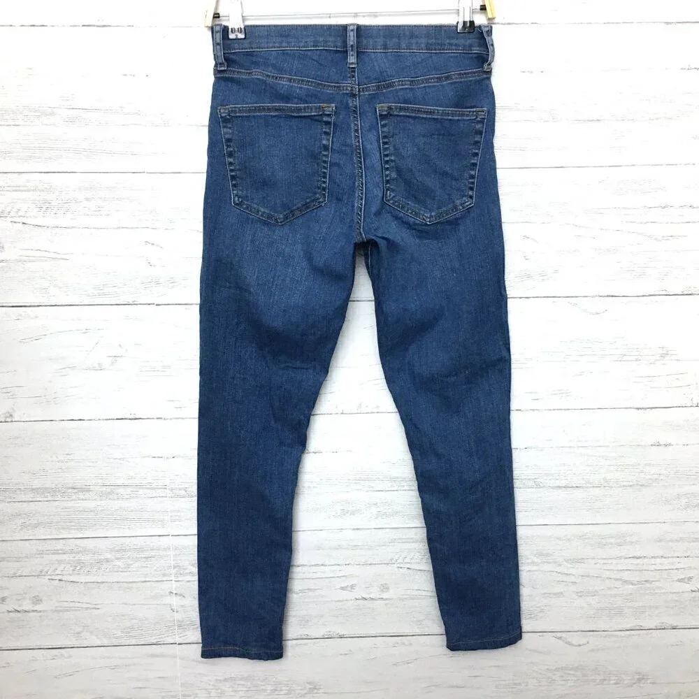 TopShop Women's Leigh Skinny Jeans Medium Wash Stretch size 28 length 27
